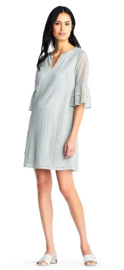 Adrianna Papell - AP1D102205 Striped Scoop A-Line Cocktail Dress