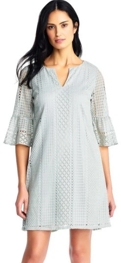 Adrianna Papell - AP1D102205 Striped Scoop A-Line Cocktail Dress 9 Adrianna Papell - AP1D102205 Striped Scoop A-Line Cocktail Dress