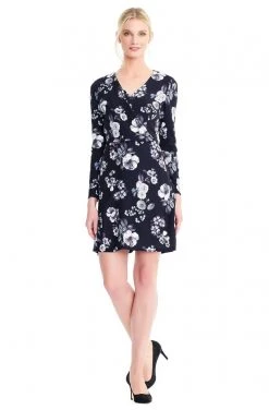 Cocktail Dresses Adrianna Papell - AP1D102578 Floral Faux Wrap Cocktail Dress