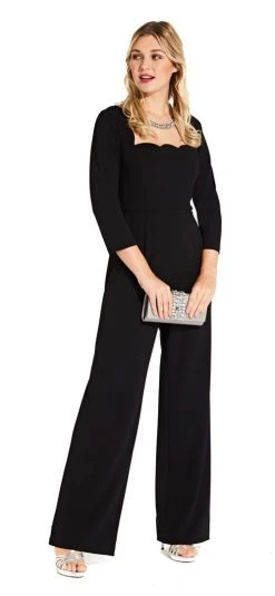 Adrianna Papell - AP1D102919 Scalloped Square Neck Jumpsuit 8 Adrianna Papell - AP1D102919 Scalloped Square Neck Jumpsuit