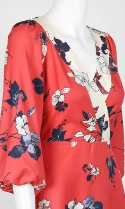 Adrianna Papell - AP1D103139 Floral Print Surplice V Neck A-Line Dress Cocktail Dresses 9 Adrianna Papell - AP1D103139 Floral Print Surplice V Neck A-Line Dress Cocktail Dresses