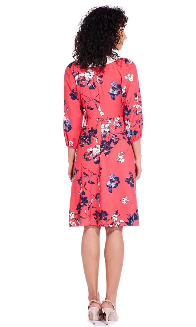Adrianna Papell - AP1D103139 Floral Print Surplice V Neck A-Line Dress Cocktail Dresses 4 Adrianna Papell - AP1D103139 Floral Print Surplice V Neck A-Line Dress Cocktail Dresses