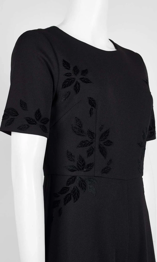 Adrianna Papell - AP1D103623 Short Sleeves Velvet Appliqued Jumpsuit Plus Size Dresses 6 Adrianna Papell - AP1D103623 Short Sleeves Velvet Appliqued Jumpsuit Plus Size Dresses