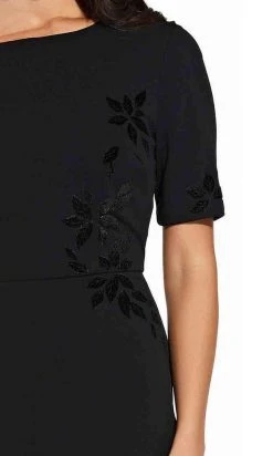 Adrianna Papell - AP1D103623 Short Sleeves Velvet Appliqued Jumpsuit Plus Size Dresses 8 Adrianna Papell - AP1D103623 Short Sleeves Velvet Appliqued Jumpsuit Plus Size Dresses