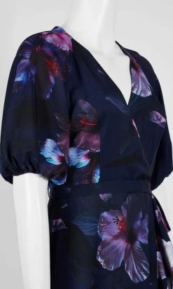 Adrianna Papell - AP1D103770 Floral Print V Neck A-Line Dress Cocktail Dresses 15 Adrianna Papell - AP1D103770 Floral Print V Neck A-Line Dress Cocktail Dresses