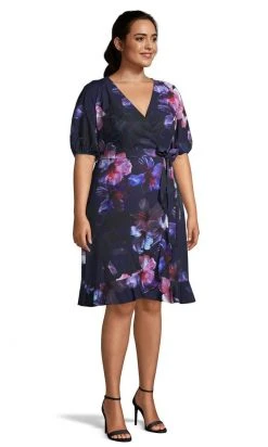 Adrianna Papell - AP1D103770 Floral Print V Neck A-Line Dress Cocktail Dresses 11 Adrianna Papell - AP1D103770 Floral Print V Neck A-Line Dress Cocktail Dresses