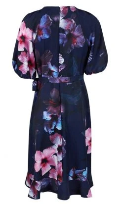 Adrianna Papell - AP1D103770 Floral Print V Neck A-Line Dress Cocktail Dresses 14 Adrianna Papell - AP1D103770 Floral Print V Neck A-Line Dress Cocktail Dresses