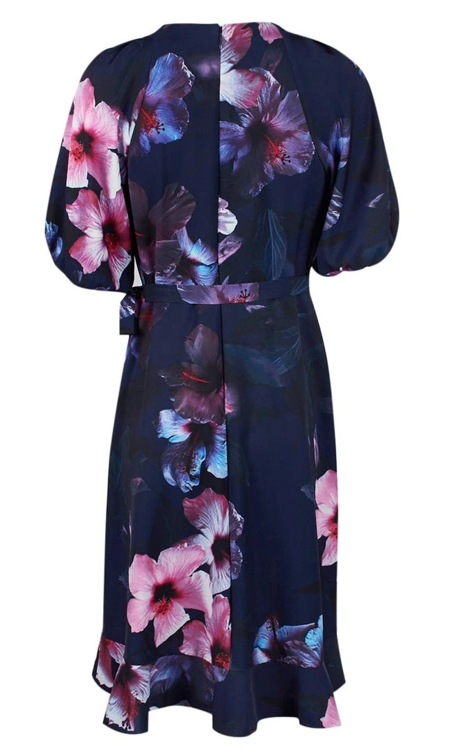 Adrianna Papell - AP1D103770 Floral Print V Neck A-Line Dress Cocktail Dresses 8 Adrianna Papell - AP1D103770 Floral Print V Neck A-Line Dress Cocktail Dresses