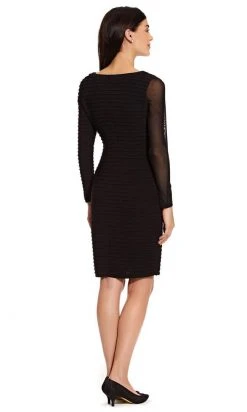 Adrianna Papell - AP1D103839 Long Sleeve Ribbed Fitted Dress