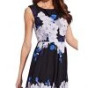 Adrianna Papell - AP1D103848 Floral Print Chiffon A-Line Dress