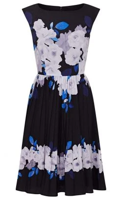 Adrianna Papell - AP1D103848 Floral Print Chiffon A-Line Dress