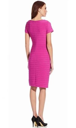 Adrianna Papell - AP1D103892 Jewel Neck Piping Detailed Dress Cocktail Dresses