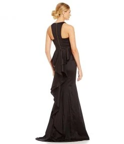 Adrianna Papell - AP1E200147 V-neck Taffeta Trumpet Dress
