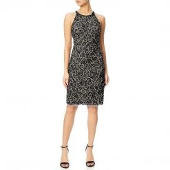 Adrianna Papell - AP1E200183 Swirl Motif Sheath Dress Cocktail Dresses
