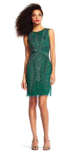 Cocktail Dresses Adrianna Papell - AP1E200188 Geometrically Sequined Dress