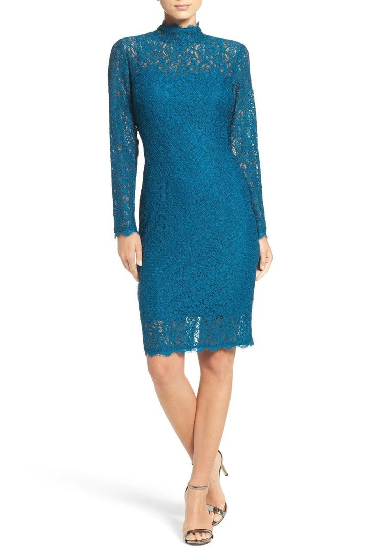 Adrianna Papell - AP1E200552 Long Sleeve Bodycon Lace Dress 3 Adrianna Papell - AP1E200552 Long Sleeve Bodycon Lace Dress
