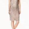 Adrianna Papell - AP1E200575 Beaded Halter Sheath Dress Cocktail Dresses
