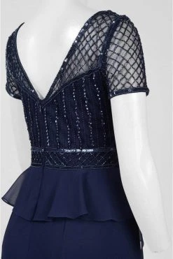 Formal Gowns Adrianna Papell - AP1E201086 Bedazzled V-neck A-line Dress 11 Formal Gowns Adrianna Papell - AP1E201086 Bedazzled V-neck A-line Dress