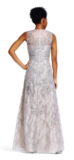 Adrianna Papell - AP1E201287 Beaded V-neck A-line Dress Formal Gowns
