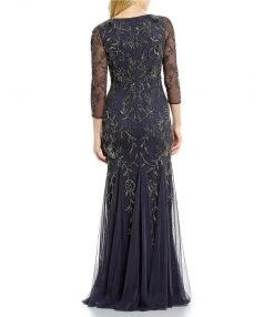 Formal Gowns Adrianna Papell - AP1E201302 Embellished Jewel Neck Dress