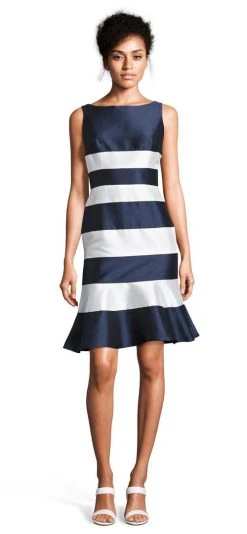 Cocktail Dresses Adrianna Papell - AP1E201573 Stripe Patterned Short Dress