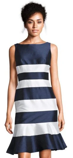 Cocktail Dresses Adrianna Papell - AP1E201573 Stripe Patterned Short Dress