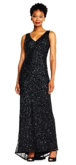 Adrianna Papell - AP1E201867 Sequin Embellished Evening Gown Formal Gowns