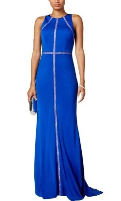 Formal Gowns Adrianna Papell - AP1E202052 Jewel Neck Fitted Jersey Gown