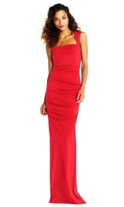 Adrianna Papell - AP1E202255 Sleeveless Square Neckline Sheath Dress Formal Gowns