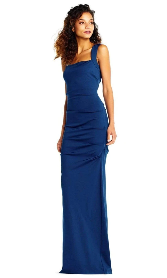 Adrianna Papell - AP1E202260 Draped Square Neck Long Sheath Gown 3 Adrianna Papell - AP1E202260 Draped Square Neck Long Sheath Gown