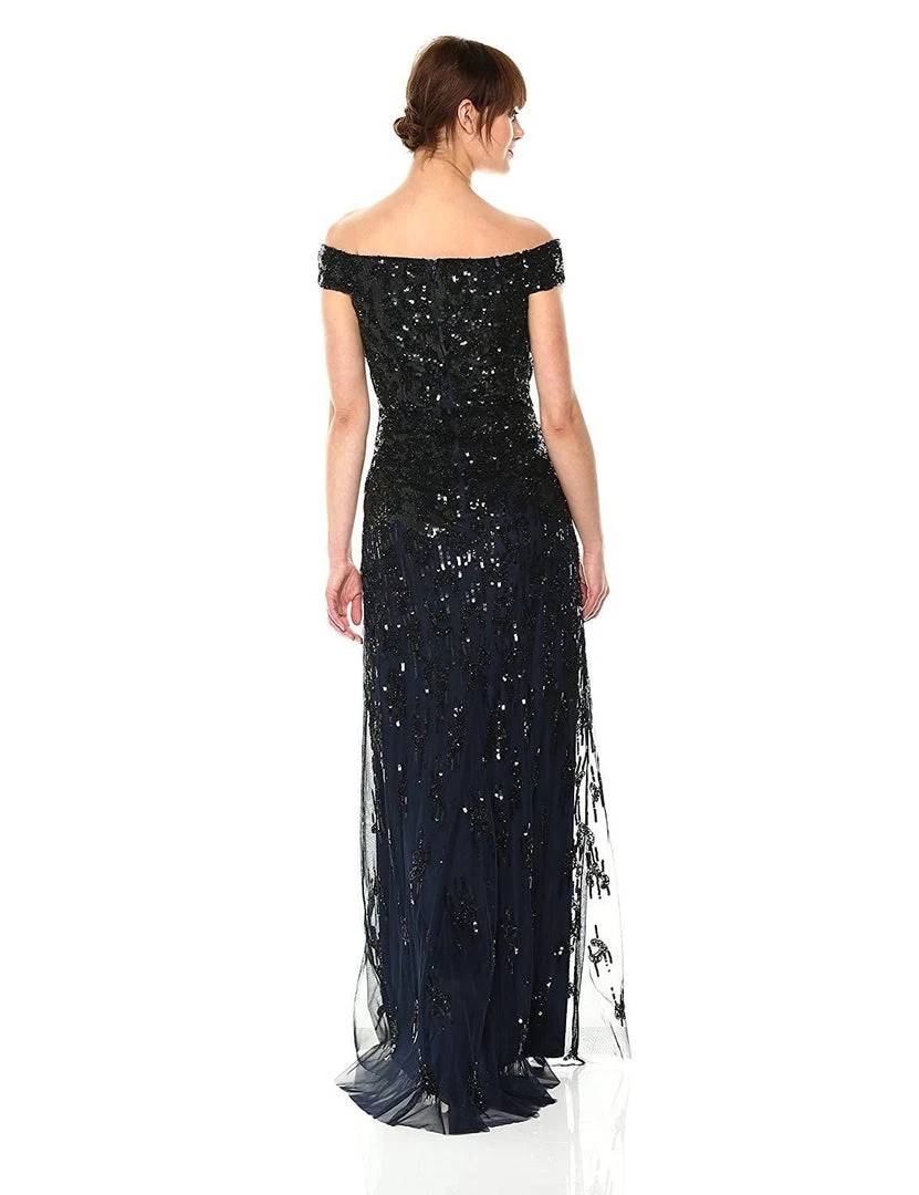 Adrianna Papell - AP1E202441 Embellished Off-Shoulder Evening Gown Formal Gowns 4 Adrianna Papell - AP1E202441 Embellished Off-Shoulder Evening Gown Formal Gowns
