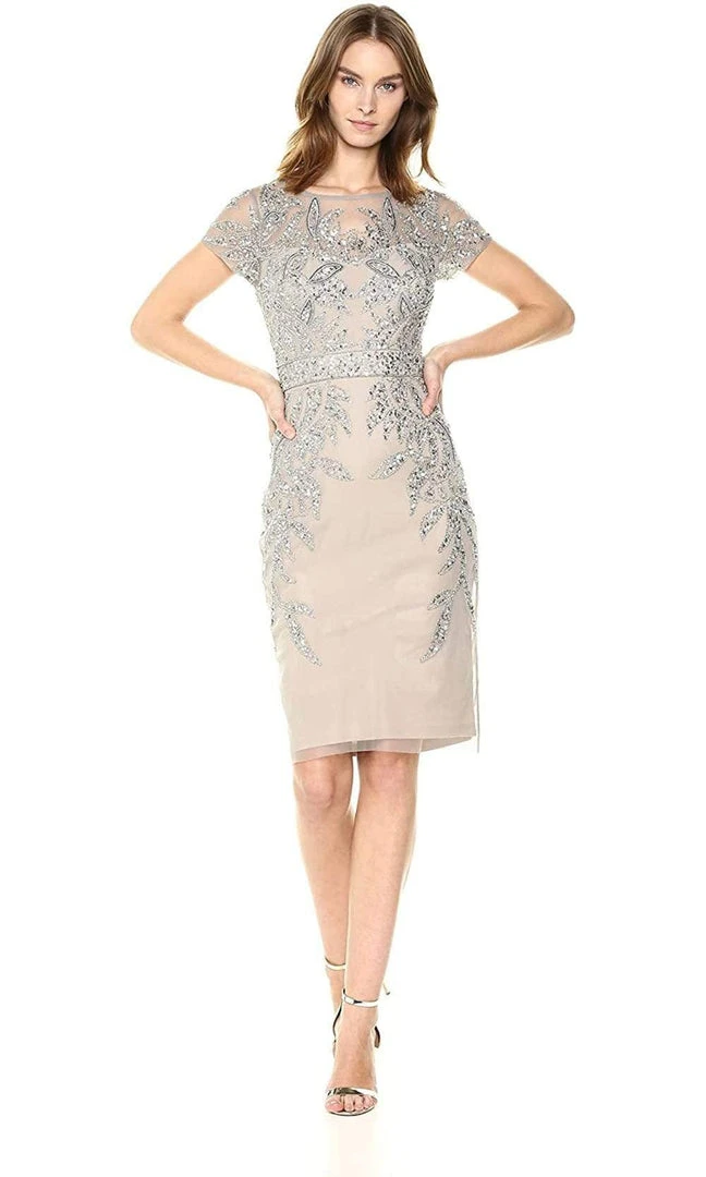 Adrianna Papell - AP1E202791 Embellished Bateau Fitted Cocktail Dress 3 Adrianna Papell - AP1E202791 Embellished Bateau Fitted Cocktail Dress