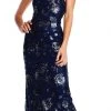 Formal Gowns Adrianna Papell - AP1E202991 Floral Sequined Halter Sheath Dress 1 Formal Gowns Adrianna Papell - AP1E202991 Floral Sequined Halter Sheath Dress