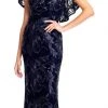 Adrianna Papell - AP1E203078 Embroidered Floral Capelet Evening Gown