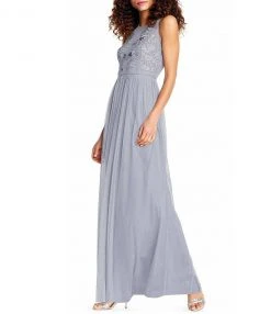 Adrianna Papell - AP1E203102 Filigree Beaded Embroidered Tulle Gown Formal Gowns