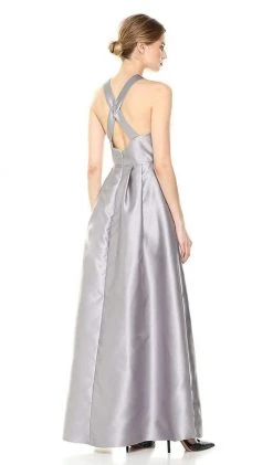 Adrianna Papell - AP1E203176 Embellished Halter Long A-line Dress Formal Gowns