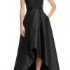 Adrianna Papell - AP1E203192 Wide V-Neck Pleated A-Line High Low Dress Formal Gowns