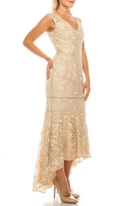 Adrianna Papell - AP1E203392 Lace V-Neck Dress 9 Adrianna Papell - AP1E203392 Lace V-Neck Dress
