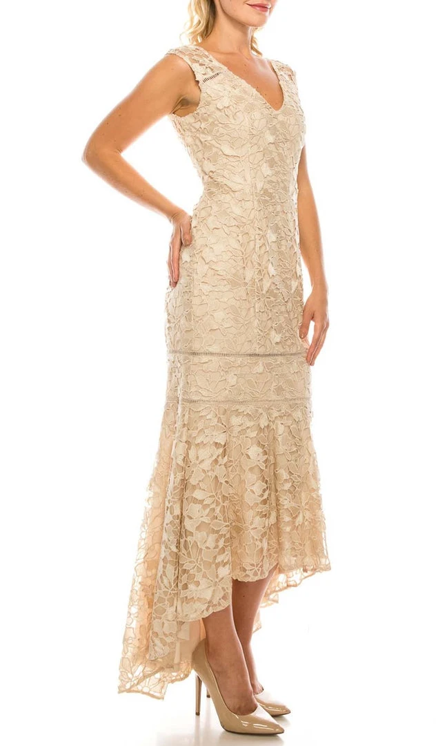 Adrianna Papell - AP1E203392 Lace V-Neck Dress 6 Adrianna Papell - AP1E203392 Lace V-Neck Dress