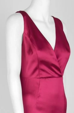 Formal Gowns Adrianna Papell - AP1E203395 Sleek Plunging V-neck Trumpet Dress