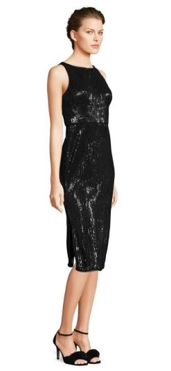 Adrianna Papell - AP1E203407 Sequined Bateau Knee Length Sheath Dress