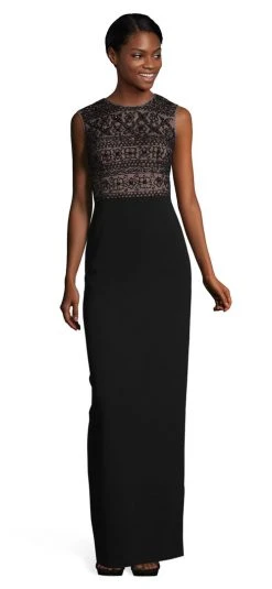 Formal Gowns Adrianna Papell - AP1E203663 Beaded Jewel Sheath Dress