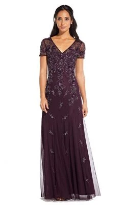Adrianna Papell - AP1E203711 Floral Beaded Evening Dress
