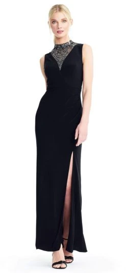 Adrianna Papell - AP1E204134 Bead Embellished High Neck Dress