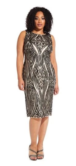 Adrianna Papell - AP1E204314 Sequined Jewel Cocktail Dress