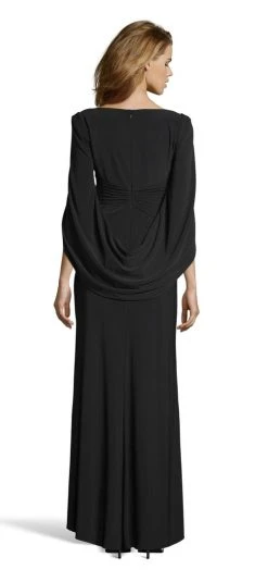 Adrianna Papell - AP1E204664 Knotted V-Neck Capelet Dress Formal Gowns 7 Adrianna Papell - AP1E204664 Knotted V-Neck Capelet Dress Formal Gowns