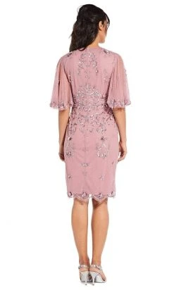 Adrianna Papell - AP1E205102 Flutter Sleeve Bedazzled Body Con Dress Cocktail Dresses