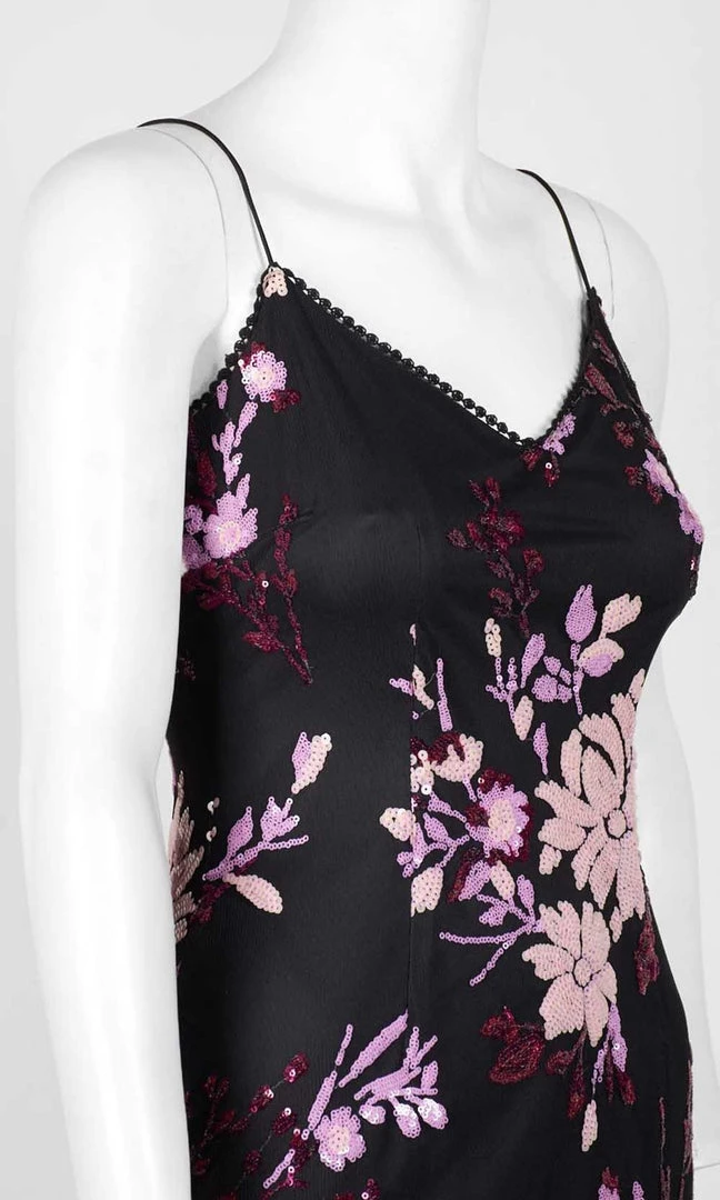 Adrianna Papell - AP1E205209 Tea Length Floral Sequined Trumpet Dress Cocktail Dresses 6 Adrianna Papell - AP1E205209 Tea Length Floral Sequined Trumpet Dress Cocktail Dresses