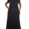 Adrianna Papell - AP1E205375W Bugle Beaded Full Length Dress 1 Adrianna Papell - AP1E205375W Bugle Beaded Full Length Dress