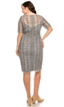 Cocktail Dresses Adrianna Papell - AP1E205393 Illusion V-Neck Sheath Dress